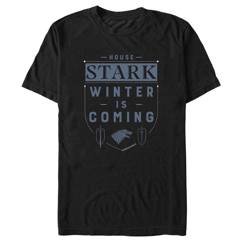 Men's Game of Thrones Winter Is Coming House Stark Badge T-Shirt, 1 of 6