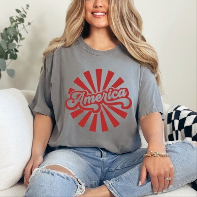 Simply Sage Market America Rays Garment Dyed Tee - XL - Grey