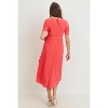 Hello Miz Women's Hi-Low Short Sleeve V Neck Maternity Wrap Dress with Belt - 4 of 4