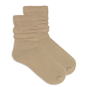 Khaki Slouch Socks the Sock Panda (Women's Sizes, Adult Medium) - Midweight - 1 of 3