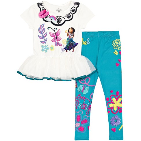 Disney Encanto Mirabel Little Girls Graphic T-Shirt & Leggings White / blue  6-6X