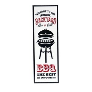 VIP Metal 23 in. White "Backyard BBQ" Sign Vertical - 1 of 2