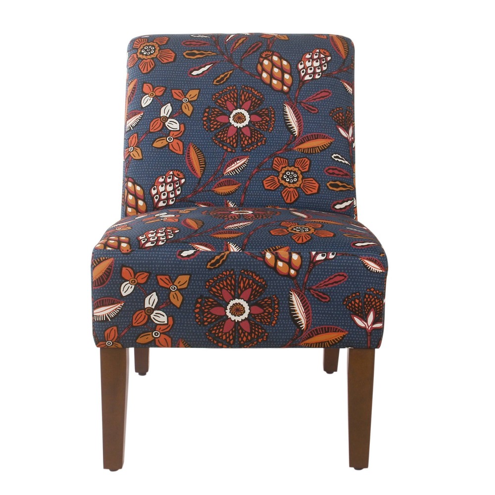 Armless Accent Chair Blue/Pink Floral - HomePop was $189.99 now $142.49 (25.0% off)