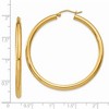 Black Bow Jewelry 3mm x 45mm 14k Yellow Gold Classic Round Hoop Earrings - 4 of 4
