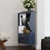 KWPZQEB Storage Corner Floor Cabinet, Modern Bar Cabinet with 2 Drawers and Storage Shelves, Wooden Cabinet for Bathroom, Living Room - 3 of 4