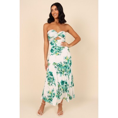 Petal And Pup Womens Teagan Strapless Midi Dress - Green Floral Xs : Target