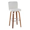 30" Contemporary 360¡ã Swivel Bar Stools with Bent Wood Legs, Padded Seat, and Round Footrest (Set of 2) for Kitchen - 2 of 4
