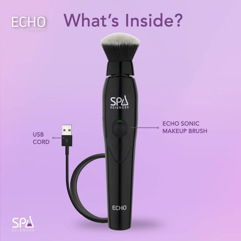 Spa Sciences ECHO Sonic Makeup Brush with Antimicrobial Bristles, 6 of 10