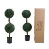 Artificial Topiary Ball Trees, Fake Greenery Milan Grass Ball Tree for Front Porch, Indoor Walkway, Entryway, Set of 2 - 2 of 4