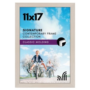 Americanflat 11x17 Light Wood Picture Frame, Legal Sized Paper Display. Shatter-Resistant Glass. Hanging Hardware Included - 1 of 4