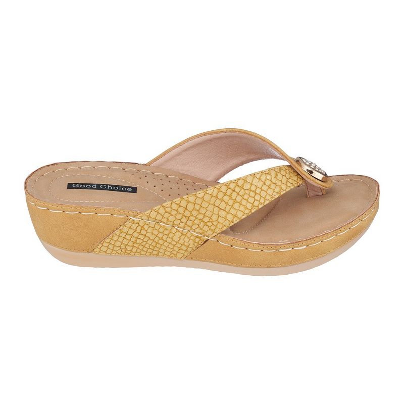 GC Shoes Dafni Embellished Two-Tone Comfort Slide Wedge Sandals, 2 of 5