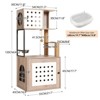 Kumasinova Modern Cat Tree with Litter Box Enclosure,Cat Tree Tower with Feeding Station,Multi-Functional Cat Tower with Scratching Post,Gray+White - 2 of 4