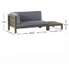Christopher Knight Home Oana Outdoor Acacia Wood Left Arm Loveseat and Coffee Table Set with Cushion - 3 of 4