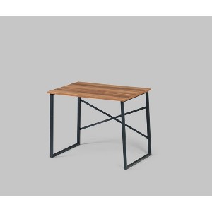 NicBex 35 Inch Writing Desk Home Office Desk with Metal Base for Study Room,Bedroom and Office,White/Brown - 1 of 4