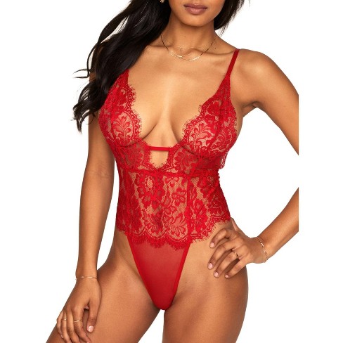 Adore Me, Sexy Lingerie for Women, Unlined Plunging Neckline Anouchka  Bodysuit, Thong Back