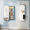 Fredees Jewelry Armoires with LED Lights, Hanging Lockable Wavy Mirror Cabinet & Jewelry Organizer, Frameless Mirror with Storage - 3 of 4