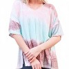 Women's Cotton Blend Tie Dye V Neck Distressed Casual Top - And The Why M - 3 of 4