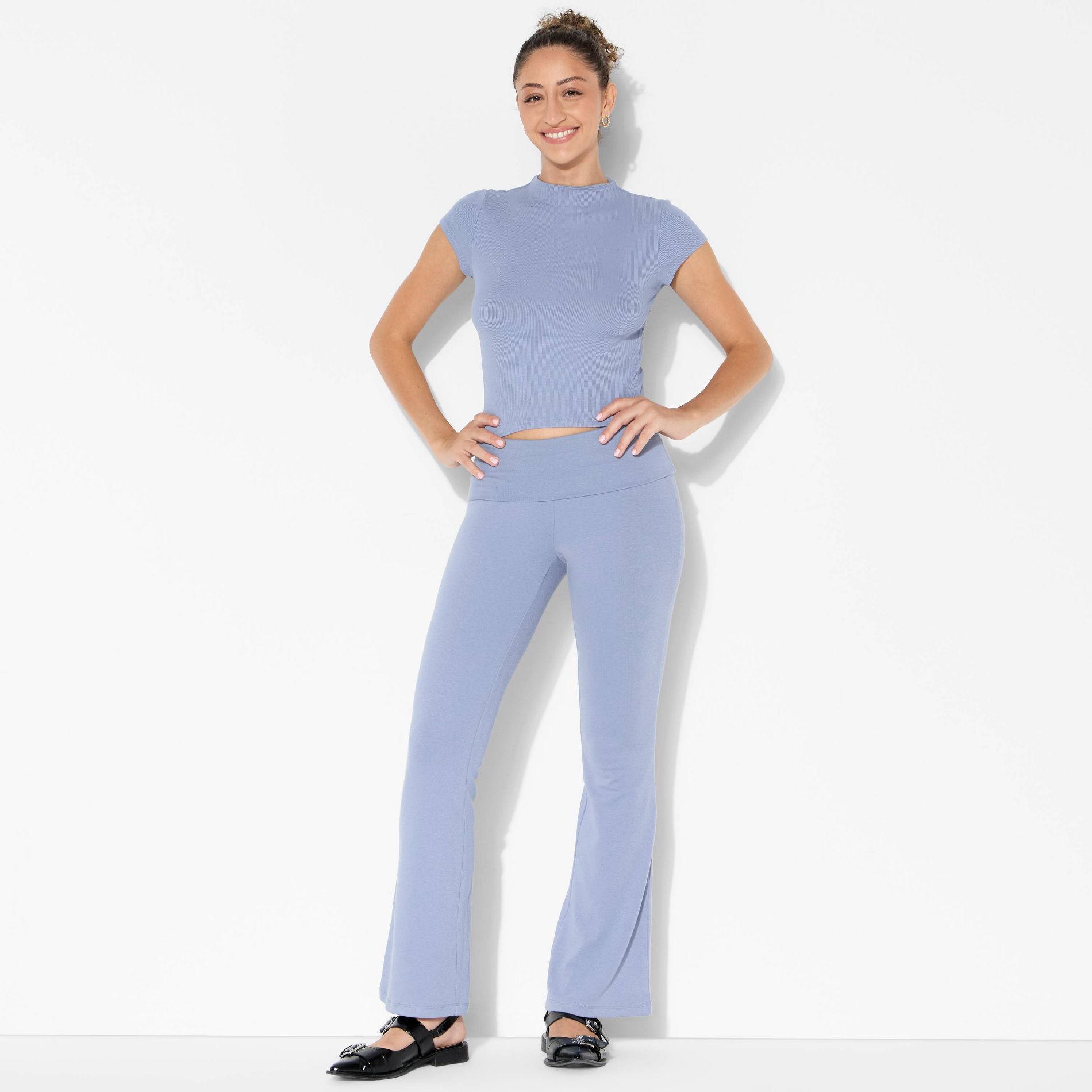 Women's Cozy Flare Mid-Rise Pull-On Pants - Wild Fable™