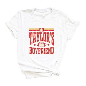 Simply Sage Market Women's Go Taylor's Boyfriend Football Short Sleeve Graphic Tee - 1 of 3