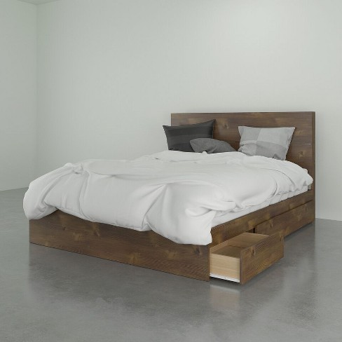 Queen Soho Platform Bed And Headboard, Truffle Color Bed Frame