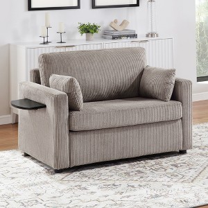 Whisen Twin Sofa Bed & Sleeper Sofa with Foldable Mattress, Side Table, Storage Pocket and USB Ports - 1 of 4