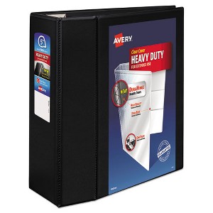 Avery Heavy-Duty View Binder with DuraHinge and Locking One Touch EZD Rings, 3 Rings, 5" Capacity, 11 x 8.5, Black - 1 of 4
