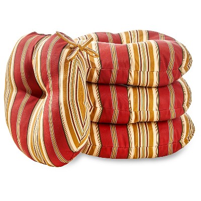 4pk 15" Roma Stripe Outdoor Bistro Chair Cushions - Kensington Garden