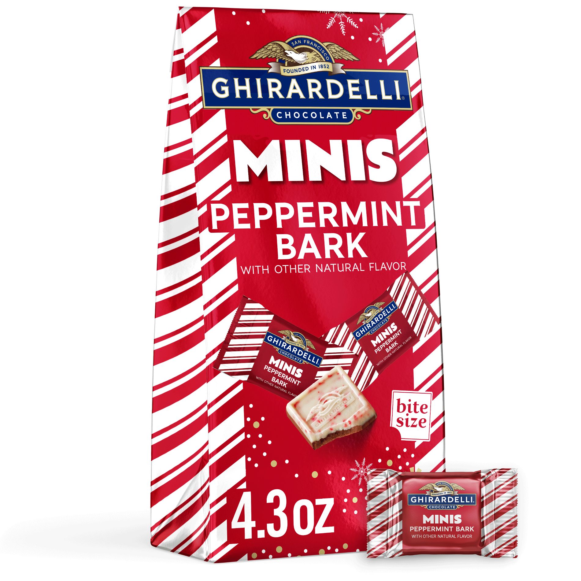 Ghirardelli Christmas Peppermint Bark Chocolate Minis - 4.3oz