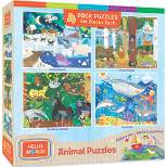 MasterPieces Kids Jigsaw Puzzle Set - Hello World Animals 4-Pack 100 Pieces