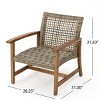 Set Of 2 Outdoor Wicker Woven Club Chairs,Rattan Dining Chair With Acacia Wood Frame,Polyethylene Rattan Patio Armrests Chair-Coolbibila - 4 of 4