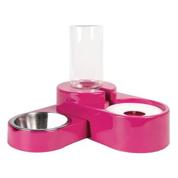 Adjustable Dog & Cat Food and Water Dispenser Set, Double Dog & Cat Bowls with Steel Bowl, Pet Refillable Water Bowl