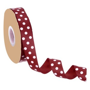 Unique Bargains Wired Edge Craft Embellishments Polka Dot Grosgrain Ribbon 48 Yards - 1 of 4