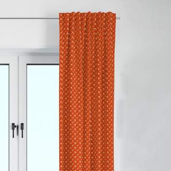Bacati - Arrows Orange Cotton Printed Single Window Curtain Panel