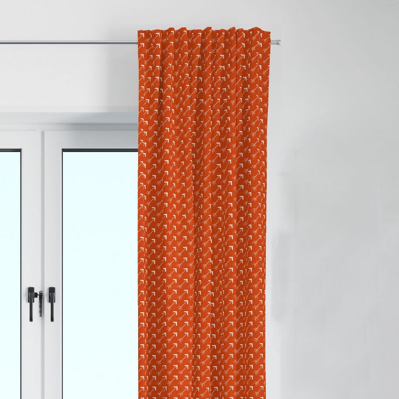 Bacati - Arrows Orange Cotton Printed Single Window Curtain Panel, 1 of 5