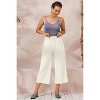 ECUPPER Womens Cotton Cropped Pants Loose Fit Wide Leg Capri Casual Plus Size Elastic Waist Trousers - 4 of 4