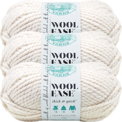 3 Pack) Lion Brand Wool-ease Thick & Quick Yarn - Starlight