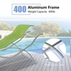 Aluminum Patio Furniture Set of 2 Lounge Chairs + Table - Modern Outdoor Recliners with Textilene Fabric (Green) - 4 of 4