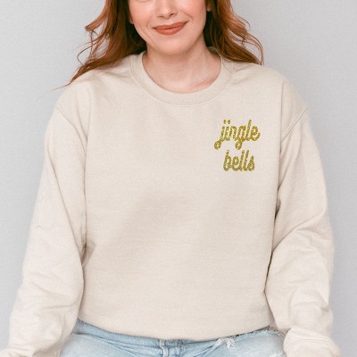 Simply Sage Market Embroidered Jingle Bells Bold Cursive Sweatshirt