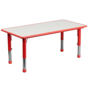 Flash Furniture Rectangular Activity Table Red/Gray - Belnick