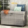 YOOCOZZ Large Outdoor All-Weather Wicker Deck Box with Steel Frame, Lockable Lid, Wheels, 200 Gallon Storage - 3 of 4