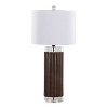 LumiSource (Set of 2) Cylinder Fluted 29.25" Contemporary Accent Lamps Brown Polyresin Clear Crystal and White Shade from Grandview Gallery - 2 of 4