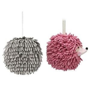 REGALWOVEN 2 Pcs Comfortable Soft Absorbent Chenille Ball Fuzzy Hand Towel for Home Decor - 1 of 4
