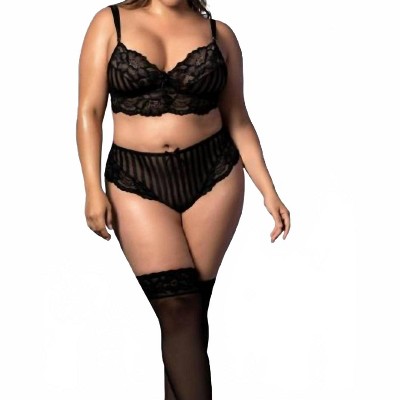 Women's Candy Stripe 2 Piece Bra Set - Plus - Mapale