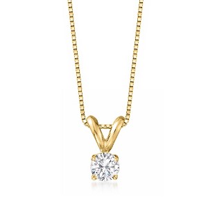 Ross-Simons 0.25 Carat Diamond Solitaire Pendant Necklace in 14kt Yellow Gold Size 18 - 1 of 3