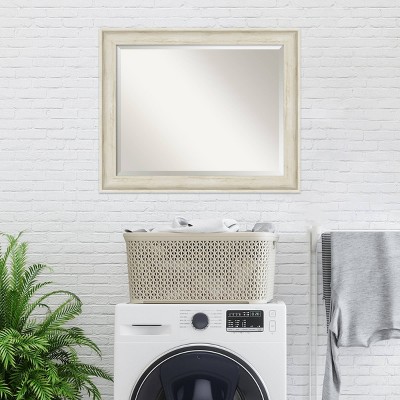 Regal Birch Cream 33" x 27" Rectangular Wood Wall Mirror