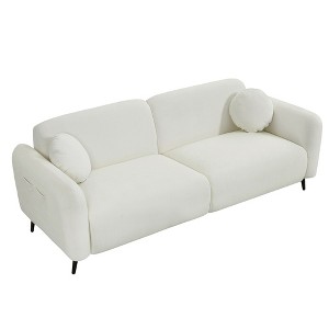NicBex 83.9 Inch Modern Upholstered 2-Seater Sofa with 2 Throw Pillows for Living Room,Office,Apartment - 1 of 4