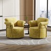 360° Swivel Boucle Barrel Chair, Upholstered Armchair with Gold Metal Legs, Comfortable Round Accent Chair for Living Room - Koiai - 2 of 4