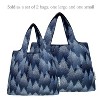 Wrapables Large & Small Foldable Nylon Reusable Shopping Grocery Bags (Set of 2), Winter Forest - 3 of 4