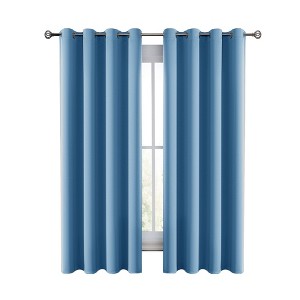 Lux Decor Collection Blackout Curtains Set of 2 Thermal Insulated Room Darkening Window Curtains for Bedroom - 1 of 4