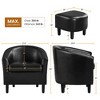 Yaheetech Set of 2 Faux Leather Barrel Chair and Ottoman Set for Bedroom Living Room - 3 of 4